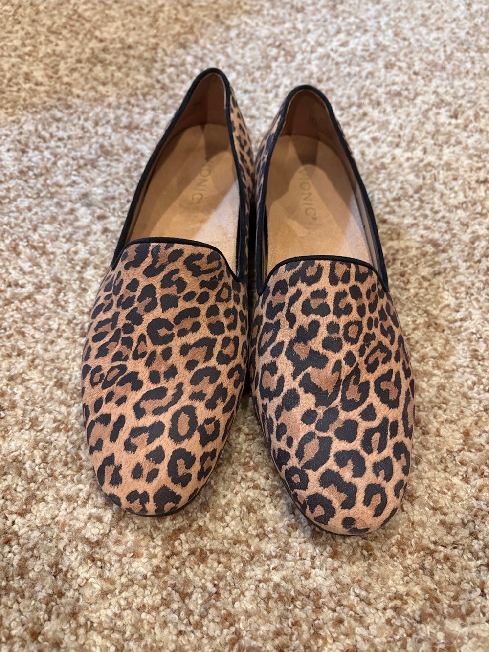 Vionic Leopard Print Slip-On Loafers - Tan & Black